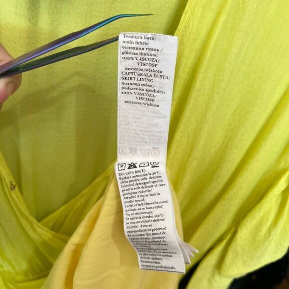 Nissa Ruffled Yellow Asymmetrical Dress – Size 2 Summer Vibes - Picture 16 of 16